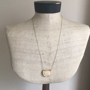 LOFT Hammered Gold Toned Long Pendant Necklace